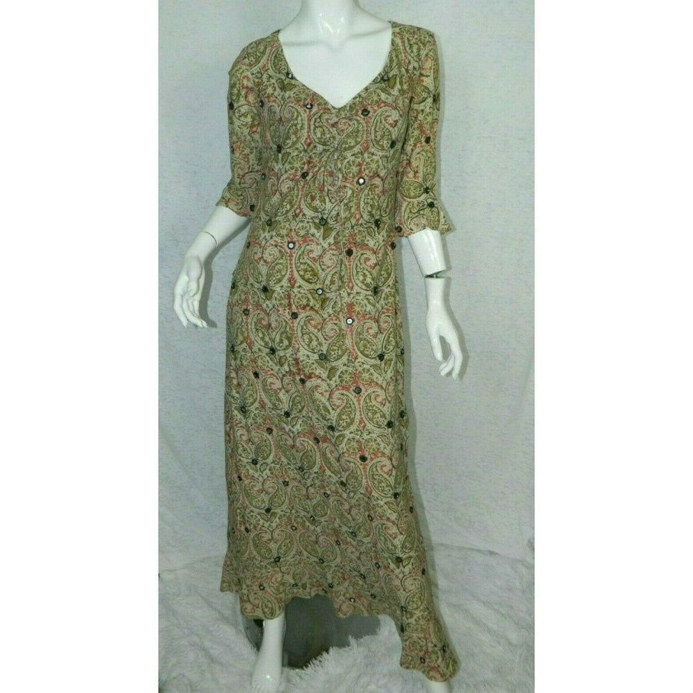 Pamela Barish Maxi Dress Brown Renaissance Size 4‎